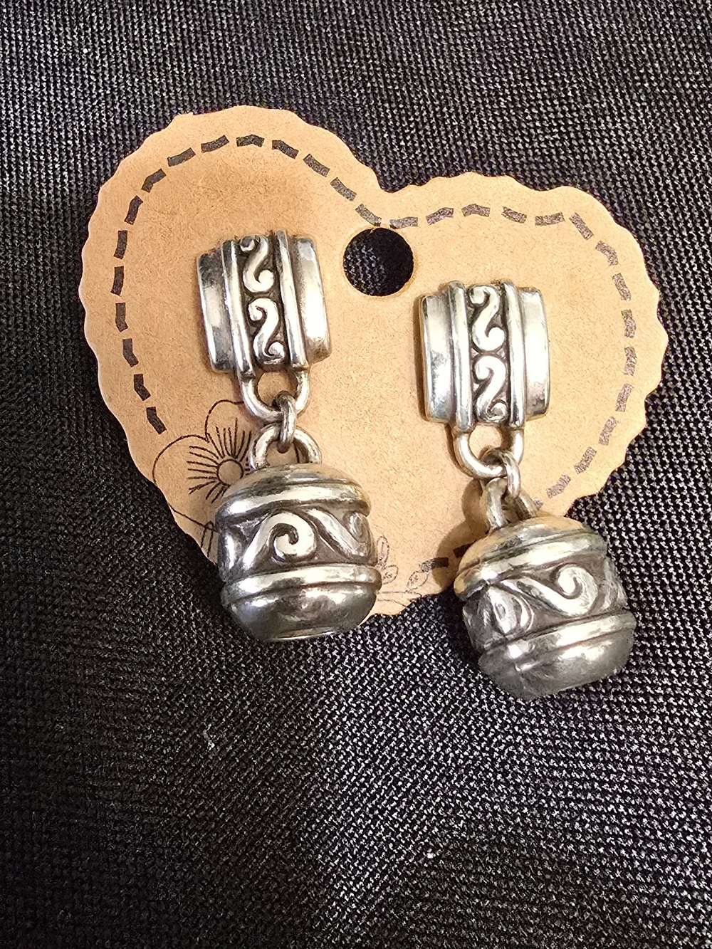Brighton Silver Tone Bali Scroll Design Dangle Earrings,